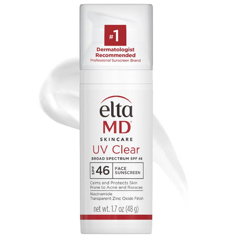 EltaMD UV Clear Face Sunscreen SPF, Oil-Free Sunscreen with Zinc Oxide, Dermatologist Recommended