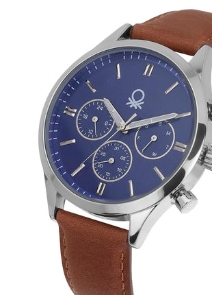United Colors of Benetton Men Blue Round Brass Dial Analogue Watch- UWUCG0003