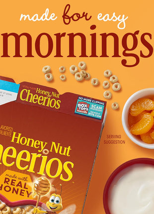Honey Nut Cheerios, Heart Healthy Gluten Free Breakfast Cereal with Whole Grain Oats, Mega Size, 27.2 oz