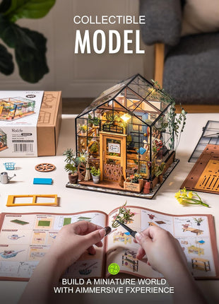 Rolife DIY Miniature Greenhouse Kits for Adults - Cathy's Flower House | Beginner-Friendly Diorama Kits Mayberry Street Tiny House For Adults, Birthday/Christmas Decor Crafts Gifts For Plant Lovers