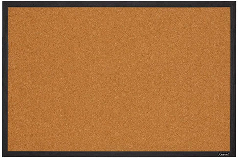 Quartet Cork Bulletin Board, Framed Corkboard, 2' x 3', Black Frame, Message Board, Vision Board (MWDB2436-BK)