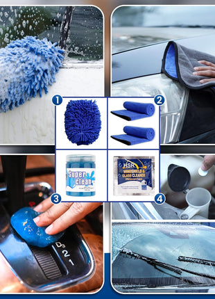 31pcs Car Detailing Kit Interior and Exterior Cleaner, Car Cleaning Kit with Professional Car Detailing Brush Set, Car Wash Kit and Auto Detailing Kit. Reusable, Perfect for Cars and Bikes