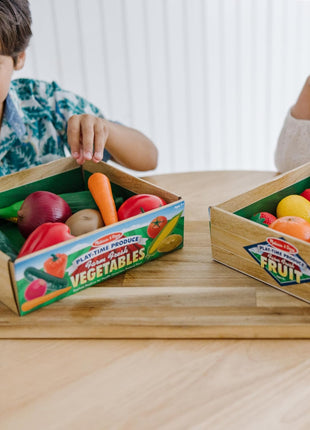 Melissa & Doug Play-Time Produce Fruit (9 pcs) and Vegetables (7 pcs) Realistic Play Food
