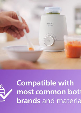 Philips Avent Premium Fast Bottle Warmer with Smart Temperature Control | Warms Milk in 3 Minutes, Water Bath Technology, No Hot Spots, Auto Shut-Off, Fits Most Bottle Brands, SCF358/00