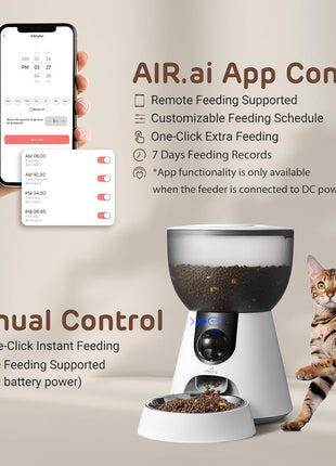 iPettie F4-C Smart Automatic Pet Feeder with 160° Wide-Angle Camera, 5G WiFi Connectivity, 2K HD, Motion & Sound Detection, 2-Way Voice Interaction, Night Vision, Stainless Steel Food Dispenser