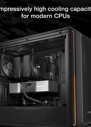 be quiet! Pure Rock Pro 3 LX CPU Air Cooler | 6 High Performance 6mm Heat Pipes with HDT Technology | 120mm Quiet ARGB PWM Fan | AMD:AM4 AM5/Intel LGA 1700/1150/1151/1200 | Black | BK043