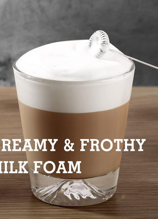SIMPLETaste Milk Frother Handheld Battery Operated Electric Foam Maker, Drink Mixer with Stainless Steel Whisk and Stand for Cappuccino, Bulletproof Coffee, Latte