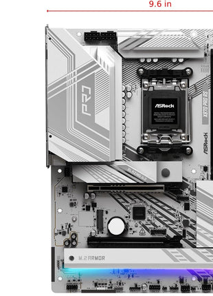 ASRock X870 Pro RS AMD Ryzen Socket AM5 ATX Motherboard DDR5 DIMMs 8000 MHz 256 GB PCIe Gen5 SATA3 6.0 Gb/s