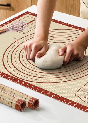 DANIA & DEAN 26"x16" Extra Thick Silicone Baking Mat for Pastry and Bread | Non-Slip & Non-Stick Mat with Measurements, for Pizza, Pie Crust, Dough Rolling, Pasta & Sourdough, Reusable Counter Sheet