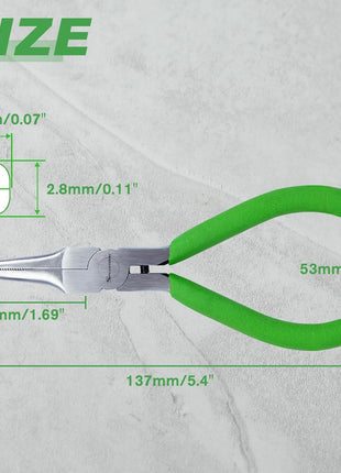 SPEEDWOX 4.5" Mini Needle Nose Pliers, Thin Serrated Jaw for Jewelry Making | Micro Precision Long Nose Pliers, Wire Looping Fine Chain Nose Plier for Beading, Hobby, Craft Supplies, Jewelry Making Tool