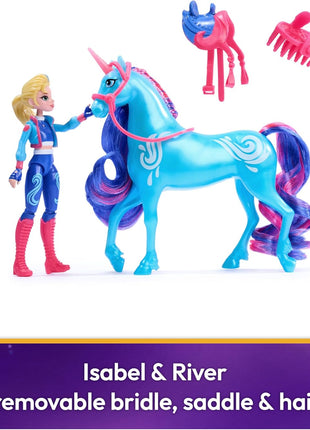 Unicorn Academy Isabel & River Set, Dolls & Unicorn Toys, Ages 4+ | Brushable Mane & Tail, 2 Riding Accessories, Recreate Show Moments, Imaginative Storytelling Play, Birthday Gifts for Girls