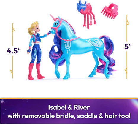 Unicorn Academy Isabel & River Set, Dolls & Unicorn Toys, Ages 4+ | Brushable Mane & Tail, 2 Riding Accessories, Recreate Show Moments, Imaginative Storytelling Play, Birthday Gifts for Girls