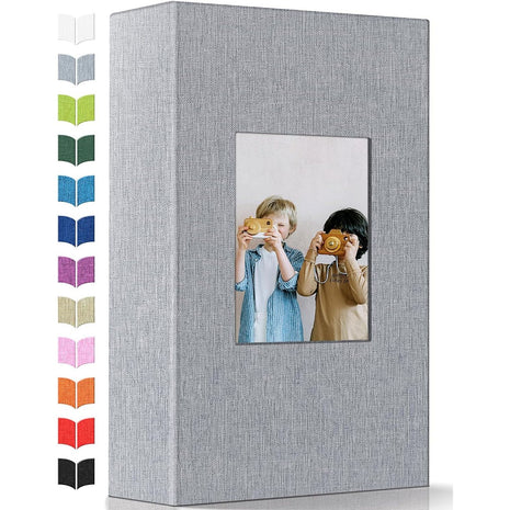Artfeel Photo Album 4x6 with 300 Pockets,Slip-in Picture Albums,Linen Cover Memory Book with Front Window,White Page Vertical Photo Book for Wedding,Family,Anniversare,Baby,Vacation,Father's Day