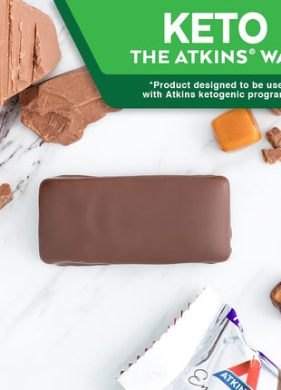 Atkins Endulge Chocolate Caramel Mousse Bar, 1g Sugar, 5 Count | 1g Sugar, Rich Chocolatey and Creamy Caramel Flavor, Individually Wrapped 1.2oz Bars