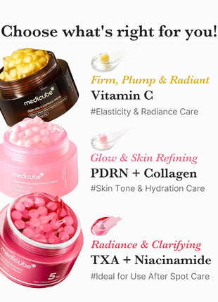 medicube Capsule Cream with Deep Vitamin C | Liposome Vitamin C Golden Capsule for Radiance & Firm-Looking Skin | Hydrating Glow Gel Texture | Korean Skincare, 1.94 oz
