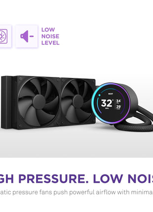 NZXT Kraken Elite 240 2024 - AIO CPU Liquid Cooler - 240mm Radiator - 2 x F120P Fans - Customizable 2.72 inch IPS LCD - NZXT Turbine Pump - AMD® AM5, AM4 - Intel® LGA 1851/1700, 1200/115X - Black