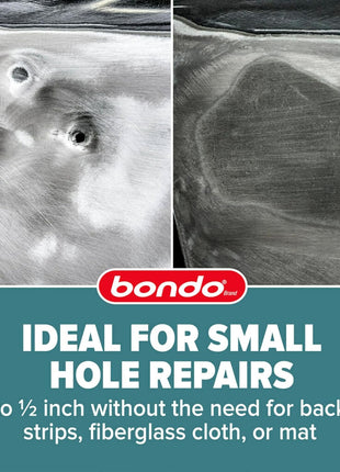 3M Bondo Short Strand Fiberglass Reinforced Filler 1.37 LB (621 g) with Bondo Cream Hardener 0.5 oz (14g), Repair Holes Up To 0.5 IN, Waterproof (SS-PT-ES)