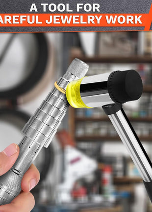 Small Rubber Mallet Hammer – 25 mm Lightweight Double-Sided Rubber and Plastic Head | Non-Slip Ergonomic Grip | Durable, Scratch-Free Tool for Jewelry Making & Repair, Delicate Craft, Furniture Setup