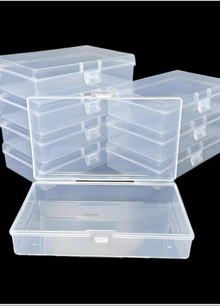 8 Pcs Plastic, Mini Clear Bead Storage Boxes with Hinged Lid and Rectangular Clear Craft Storage Boxes, Jewelry and Organizer,Nail Tool Box,Circuit board storage(8, 5.3 inch x 3.1 inch x 1.2 inch)
