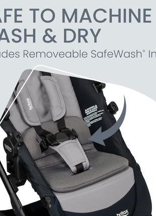 Britax Brook+ Modular Baby Stroller, Ultra-Lightweight Infant and Toddler Stroller with SafeWash Insert and 4 Ways to Stroll, Graphite Onyx