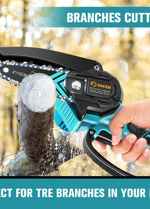Saker Mini Chainsaw,Portable Electric Chainsaws Cordless,Handheld Chain Saw Pruning Shears Chain Saws for Tree Branches,Courtyard,Household and Garden,Gifts for Men Dad Husband Women
