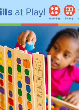 Melissa & Doug Bead Sequencing Set with 46 Wooden Beads and 5 Double-Sided Pattern Boards