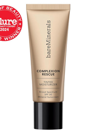 bareMinerals Complexion Rescue Tinted Moisturizer with SPF 30, Hydrating Tinted Mineral Sunscreen with Hyaluronic Acid, Sheer-to-Light Coverage, Multi-tasking, Skincare Infused Makeup