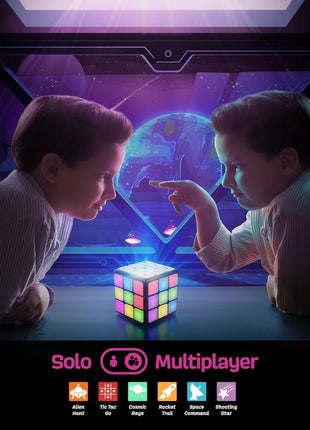 Rechargeable Game Activity Cube - Toys for Boys and Girls - 9 Fun Brain & Memory Games - Birthday Gifts for Age 6, 7, 8, 9, 10, 11, 12 Year Old Kids Teens - Best Boy Toy Gift Ideas