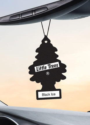 LITTLE TREES Car Air Freshener | Hanging Tree Provides Long Lasting Scent for Auto and Home | Black Ice, 24 Air Fresheners