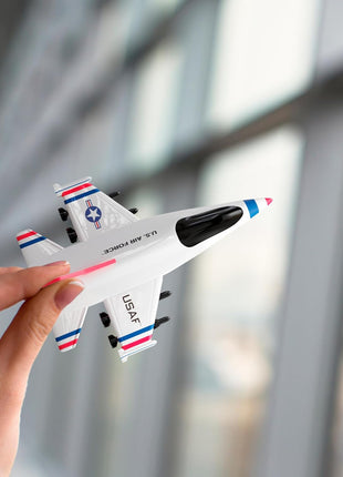 United Sates Air Force 4-Pack Toy Jet Squadron Die Cast Airplanes, Pull Back Military Fighter Jets, Diecast Air Plane Models