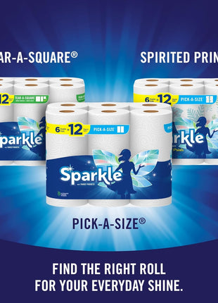 Sparkle Pick A Size Paper Towels, 3 Triple Rolls = 9 Regular Rolls, Everyday Value Paper Towel With Full And Half Sheets