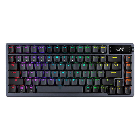 ASUS ROG Azoth Wireless Mechanical Gaming Keyboard 75% TKL, Tri-Mode Connectivity, Hot Swappable Pre-lubed ROG NX Storm Clicky Switches, PBT Keycaps, RGB, OLED Display, PC/Mac Support - Black