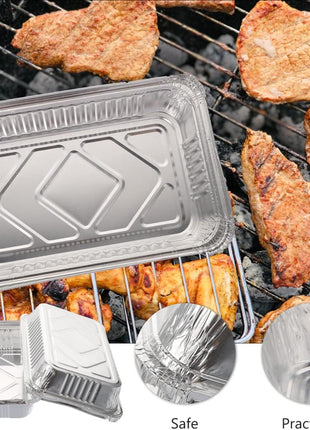 20Pack Drip Pans Compatible with Weber Grills Spirit Gas Grills, Q Grills, Genesis and Genesis II LX 200 300 Series,Disposable Aluminum Foil BBQ Grease Trays, 8.5 x 6 Inch