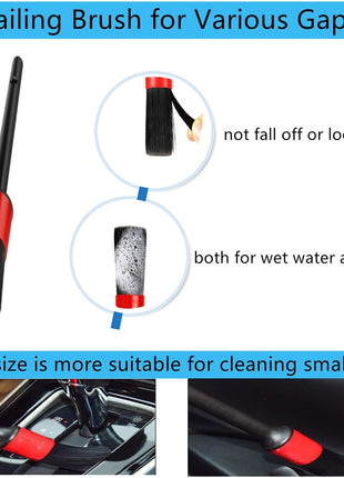 Car Interior Duster Detail Brushes, Soft Bristles Brush Car Accessories for Cleaning Dashboard Air Vent Crevice, Detailing Dusting Tool Kit for Auto Truck SUV RV