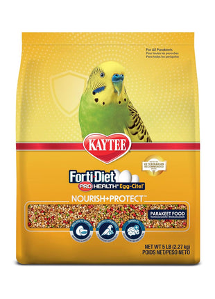 Kaytee Forti-Diet Pro Health Egg-Cite Nourish+Protect Parakeet, Supports Breeding and Molting, Nutrition Backed by Science, Digestive Health, 5 pounds
