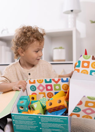 Melissa & Doug BlockablesTM Dinosaur Snap and Play, Mix and Match Connectable Wooden Building Blocks Play Set Toy for Preschool Boys and Girls (69 Pcs) - FSC Certified