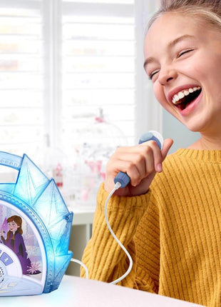 eKids Disney Frozen Karaoke Microphone with Bluetooth Speaker for Fans of Disney Toys, Kids Karaoke Machine with Built in Music