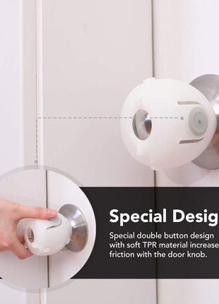 Mom's Choice Gold Awards Winner - EUDEMON 4 Pack Baby Safety Door Knob Covers Door Knob Locks(not suit for all door knobs)