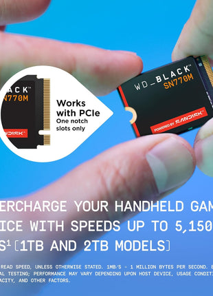 WD_Black SN770M 2TB M.2 2230 NVMeSSD - PCIe Gen 4.0, Speeds up to 5150 MB/s, for Handheld Gaming Devices and Compatible laptops, TLC 3D NAND, Great for Asus ROG Ally, Steam Deck, Microsoft Surface