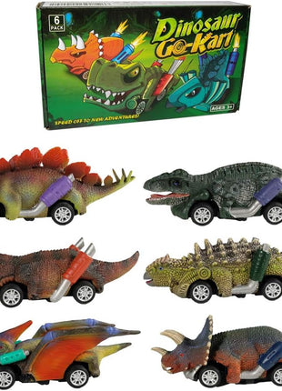 Dinosaur Toy Pull Back Cars,6 Pack Dino Toys for 3 Year Old Boys Girls and Toddlers,Boy Toys Age 3,4,5 and Up,Pull Back Toy Cars,Dinosaur Games with T-Rex