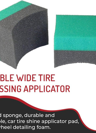 Hi-Tech Tire Dressing Applicator 12 Pack - Durable and Reusable, Contoured Tire Shine and Dressing Sponge for Your Car's Wheels