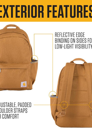Carhartt Classic 21L Backpack Black | Classic Laptop, Water-Resistant Pack with 15 Laptop Sleeve and Organizational Compartments