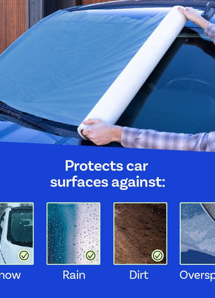 Crash Wrap, 36 inch x 100 feet, Clear Collision Wrap for Damaged Vehicles & Car Windows, Removes Cleanly, Made in America