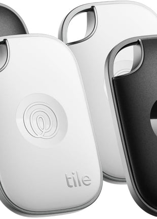 Life360 Tile Pro - Powerful Bluetooth Tracker, Key Finder and Item Locator for Keys Bags, and More. Both iOS and Android Compatible. Phone Finder. 4-Pack (Black/White)