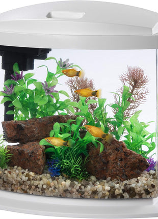 Aqueon LED MiniBow Small Aquarium Fish Tank Kit with SmartClean Technology, Black, 5 Gallon