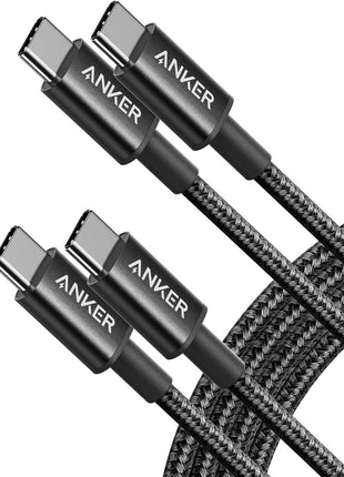 Anker USB C to USB C Cable, Type-C 60W Fast Charging Cable (3FT, 2Pack) for iPhone 16 Series, iPad mini 6 and More (Black)
