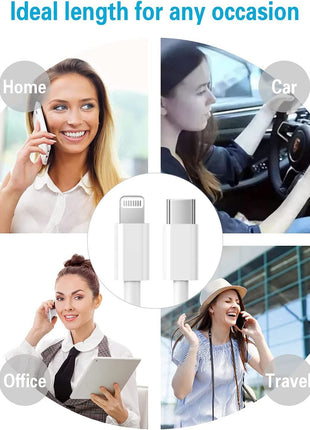 iPhone Charger 3Pack 6FT USB C to Lightning Cable [Apple MFi Certified]