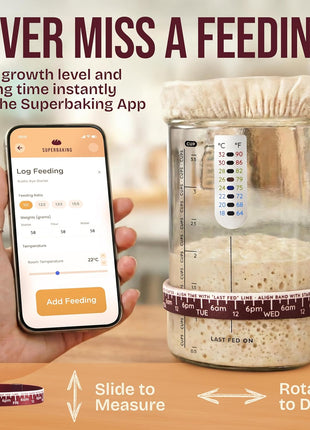 Superbaking Sourdough Starter Jar, Beginner Sourdough Starter Kit, 34oz Wide Mouth Sour Dough Glass Jar with Guides & Recipes, Sourdough Bread Baking Supplies, Sourdough Container Crock