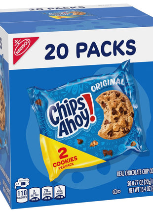 CHIPS AHOY! Original Chocolate Chip Cookies, 20 Snack Packs (2 cookies per pack)