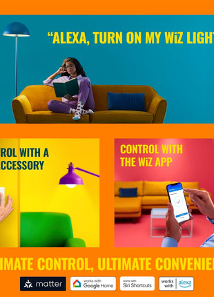 WiZ Connected 120W PAR38 Color LED Light Bulb - Connects to Your Wi-Fi - E26 Smart Bulb - Control with Voice or App + Activate with Motion - Matter Compatible - 1 Pack